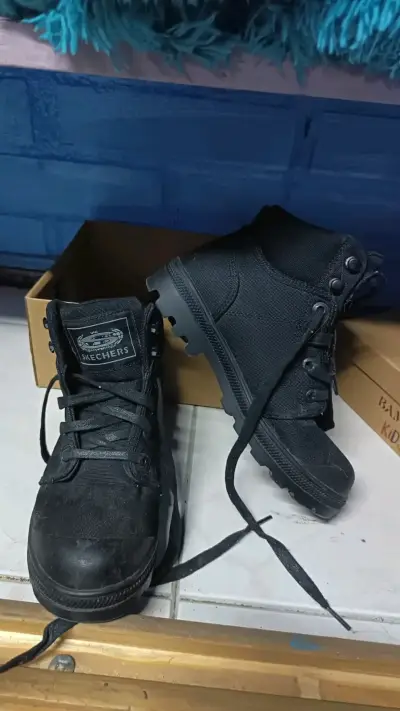 Botines negros Skechers para niños - miniatura 1