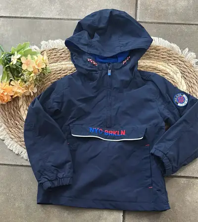 Cortaviento azul con capucha talla  4 años - miniatura 1