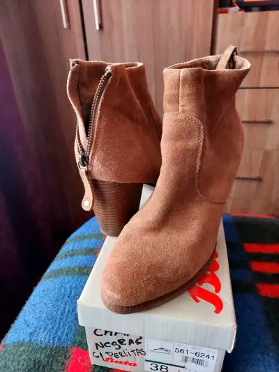 Botines 5 th aventé cafe claro mujer - miniatura 1