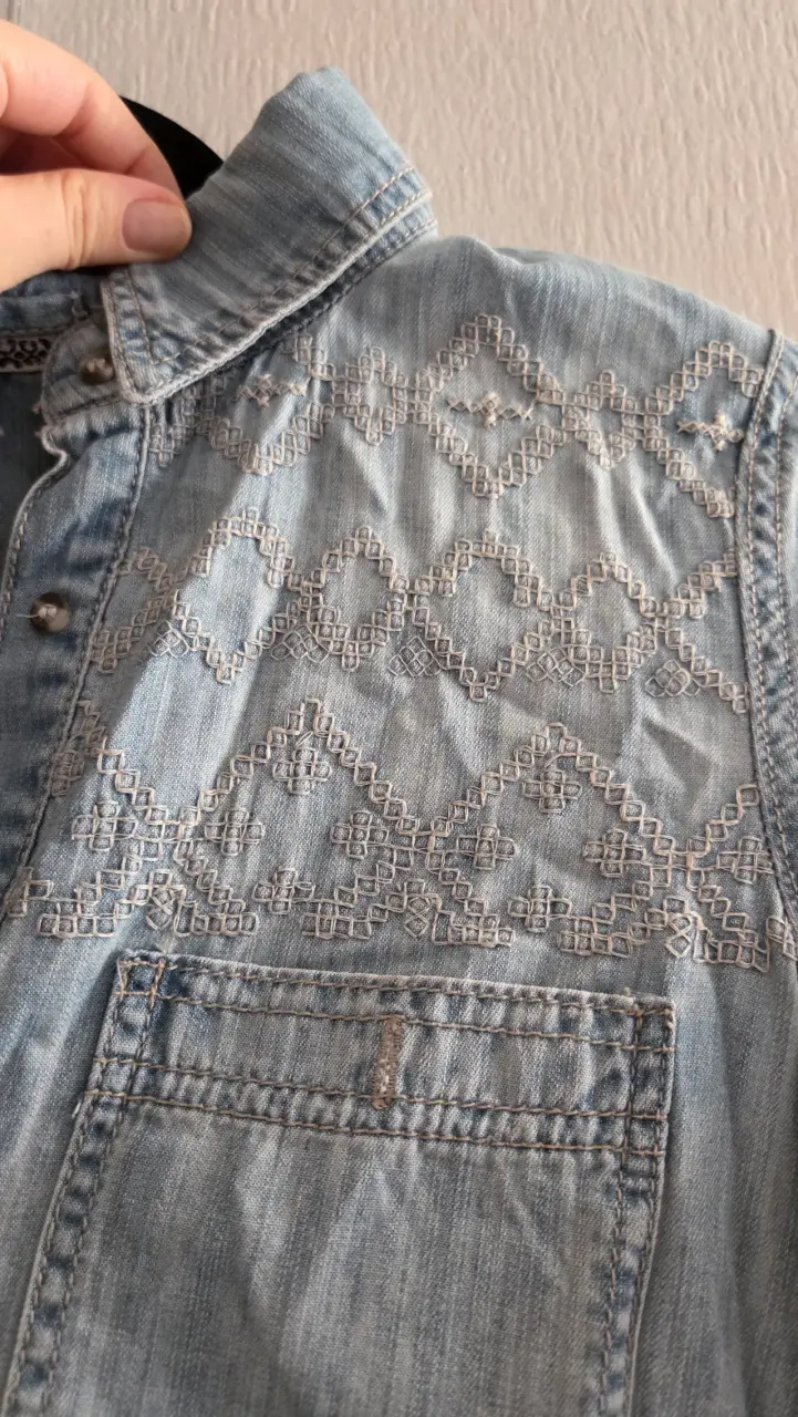Camisa de mezclilla celeste - 2