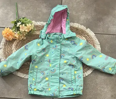 Chaqueta impermeable infantil verde talla 2 años - miniatura 1