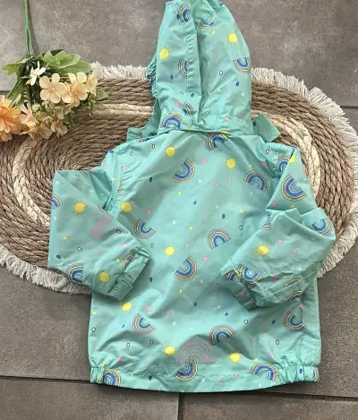 Chaqueta impermeable infantil verde talla 2 años - miniatura 3