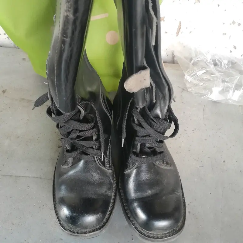 Botas de cuero negro alto - 4
