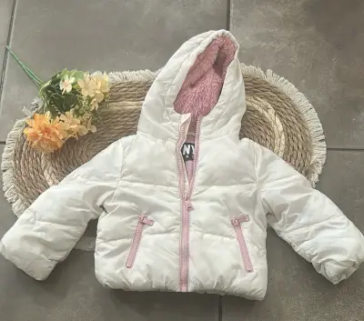 Chaqueta de invierno blanca para niña talla 18 mes - miniatura 1