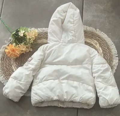 Chaqueta de invierno blanca para niña talla 18 mes - miniatura 3