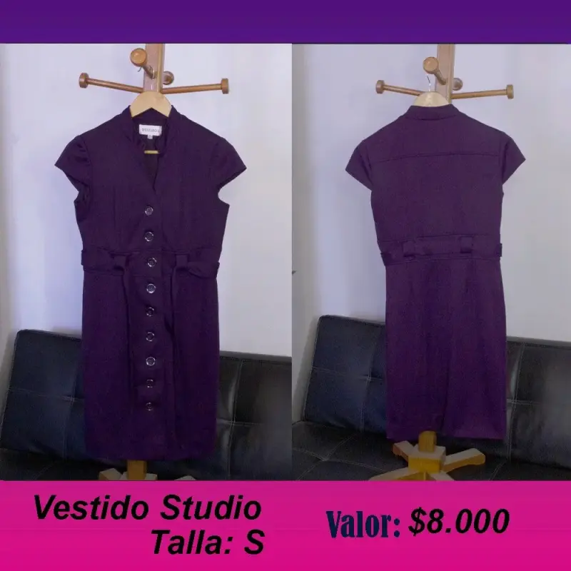Vestido morado con botones