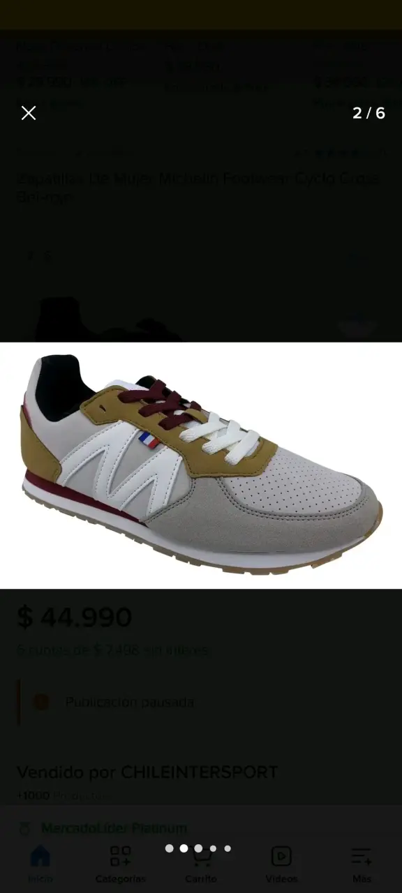 Zapatillas Michelin Footwear beige y rojo - 3