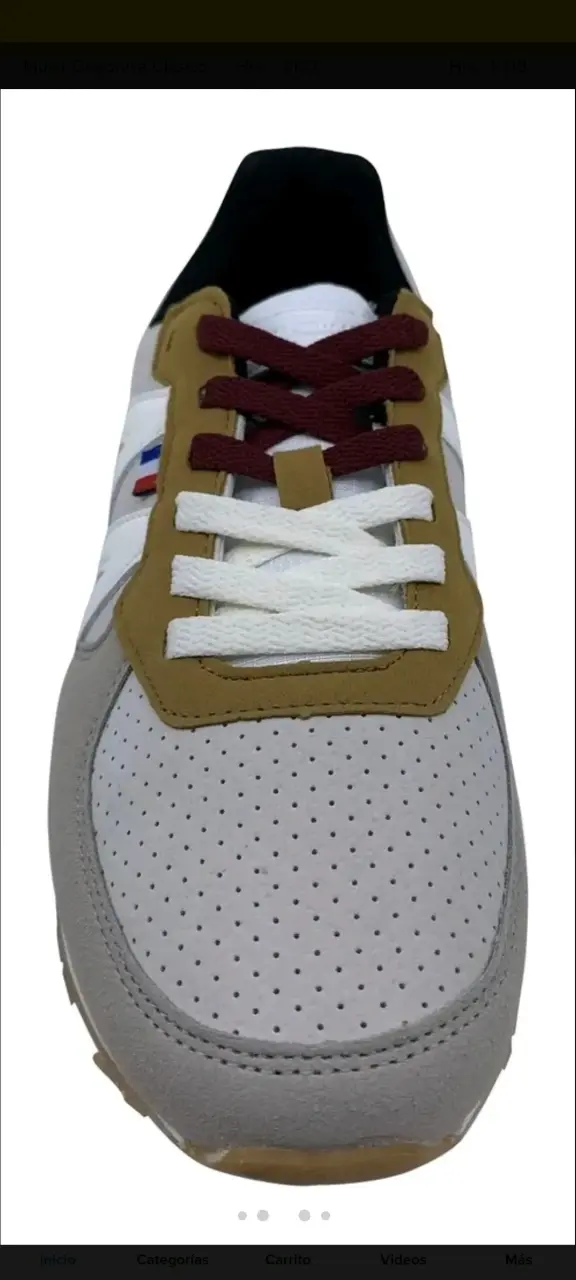 Zapatillas Michelin Footwear beige y rojo - 4