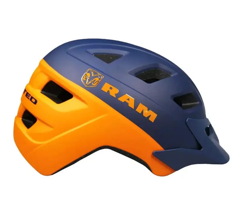 Casco bicicleta RAM azul y naranja - 1