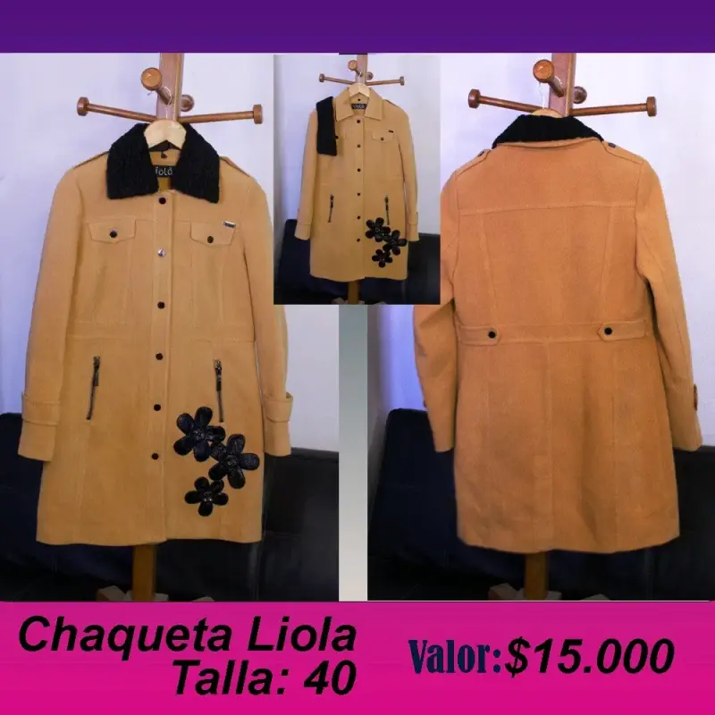 Chaqueta Liola beige con detalles