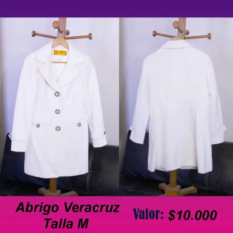 Abrigo blanco Veracruz manga larga