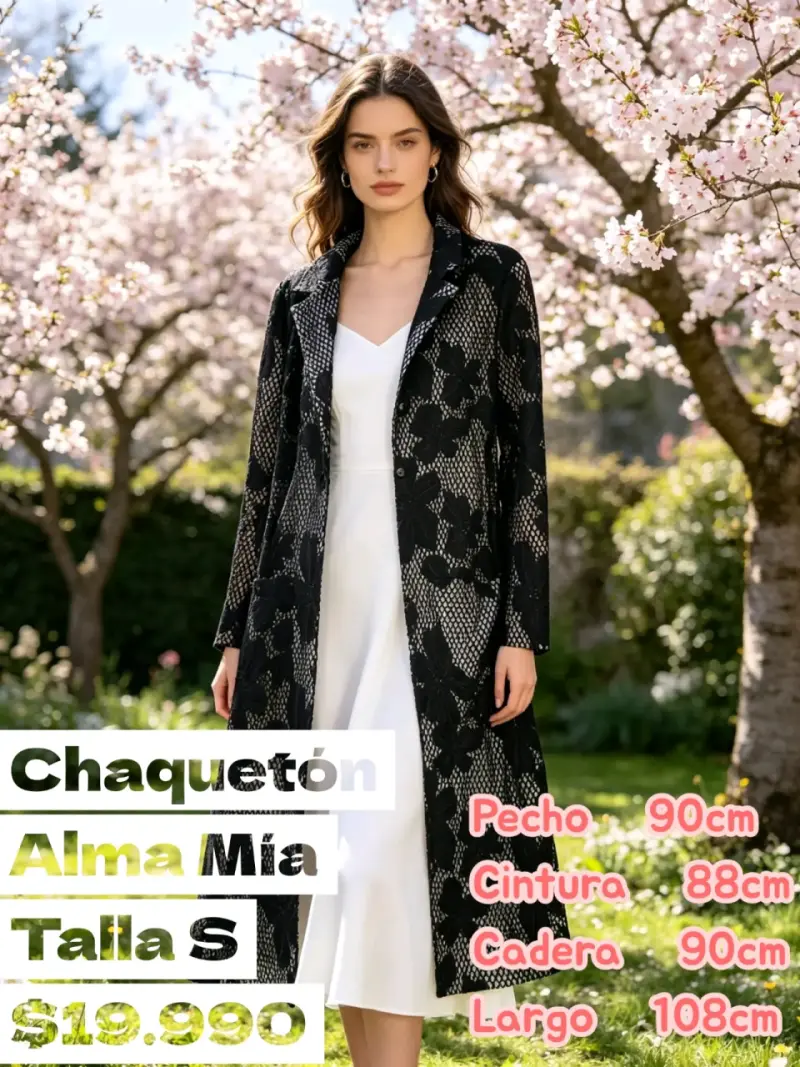 Chaquetón negro Alma Mía