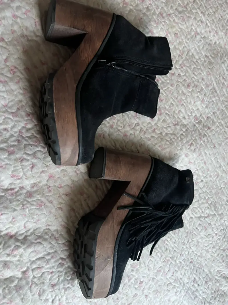 Botines negros con flecos - 4
