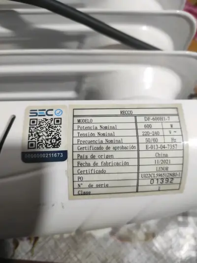 Calefactor eléctrico Recco blanco - miniatura 3