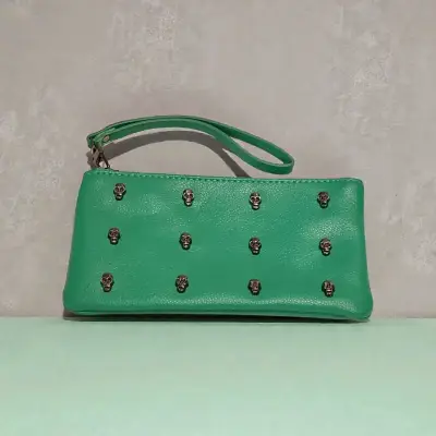 Billetera/monedero zappa verde con tachas - miniatura 1