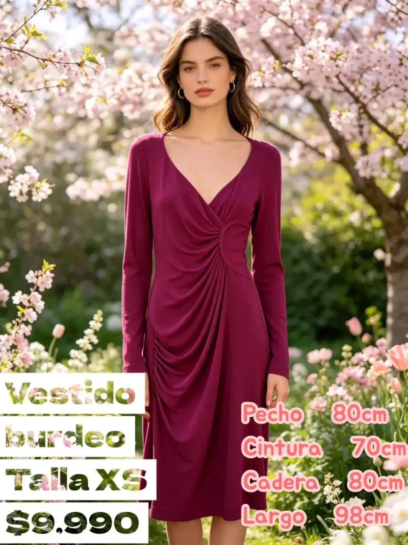 Vestido burdeo