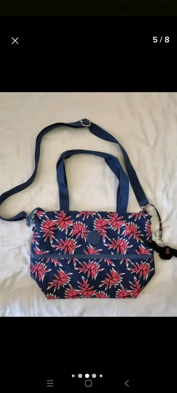 Cartera azul estampada Kipling - 3