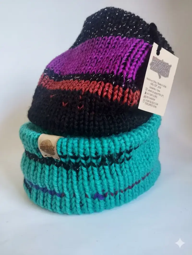 Gorro de lana tejido multicolor - 1