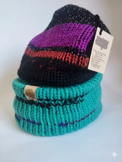 Gorro de lana tejido multicolor - miniatura 1