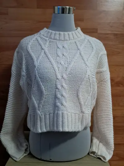 Suéter blanco tejido - miniatura 1