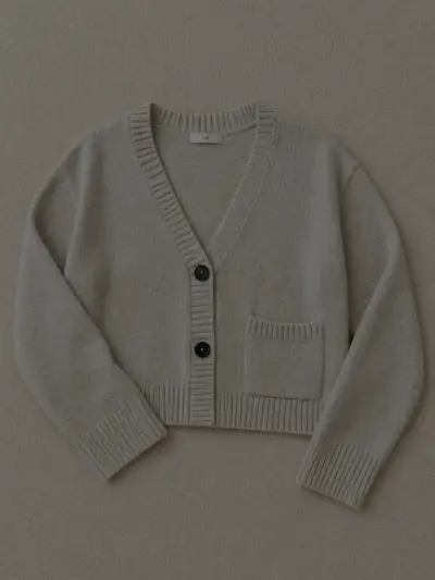 Cardigan gris con botones - miniatura 2