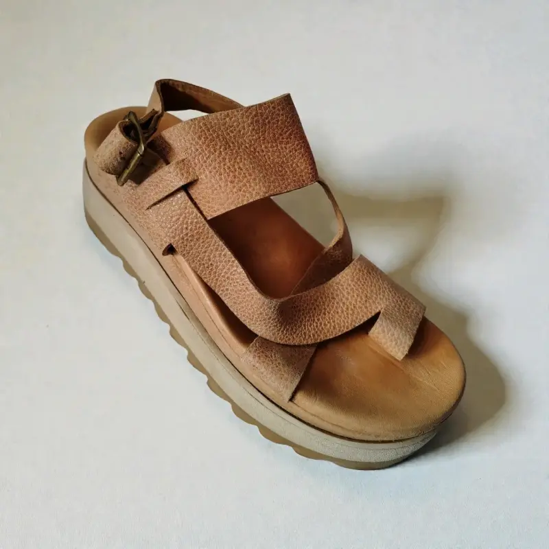 Sandalias cuero plataforma - 2