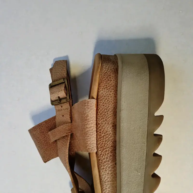 Sandalias cuero plataforma - 3