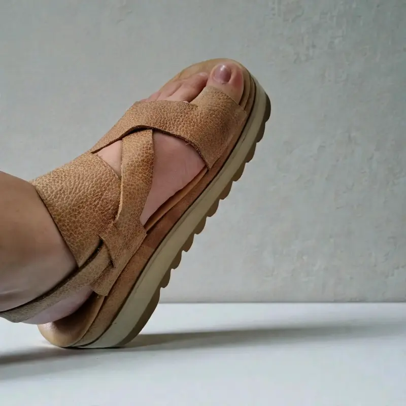 Sandalias cuero plataforma - 4