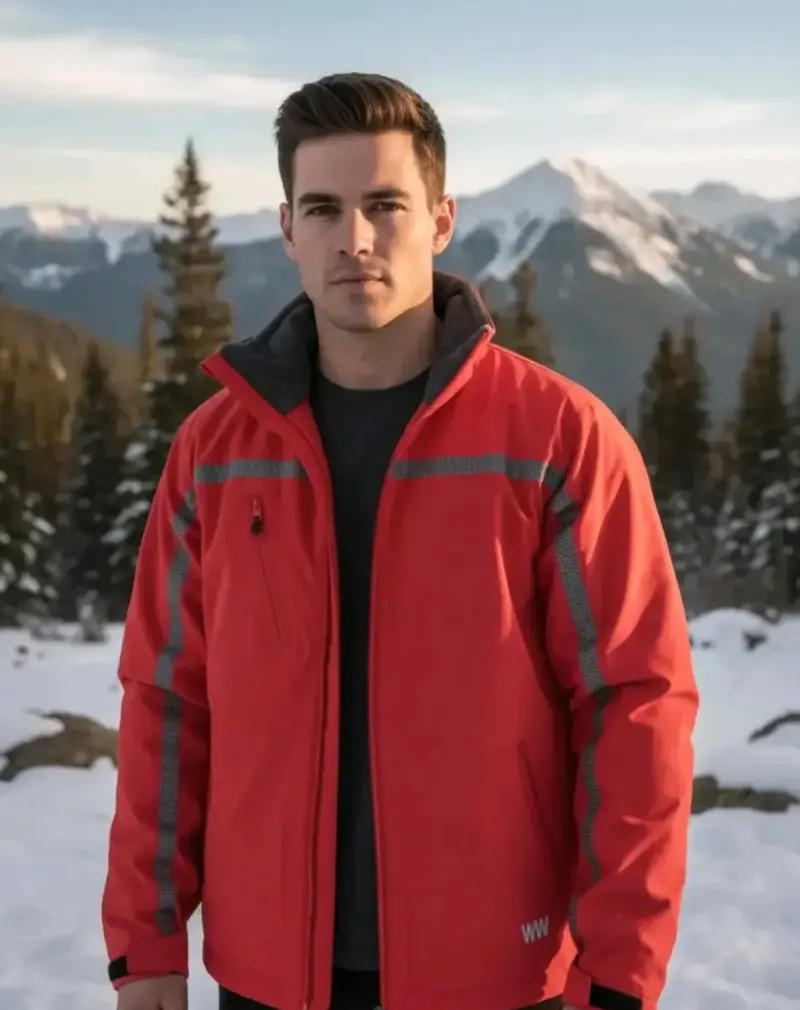 Parka Hombre Hardwork Wolf Roja Impermeable Invier - 1