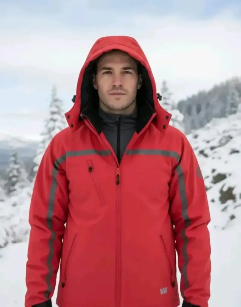 Parka Hombre Hardwork Wolf Roja Impermeable Invier - 2