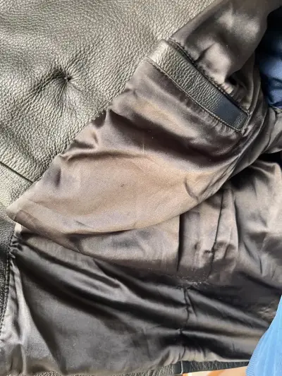 Chaqueta cuero negro hombre - miniatura 4