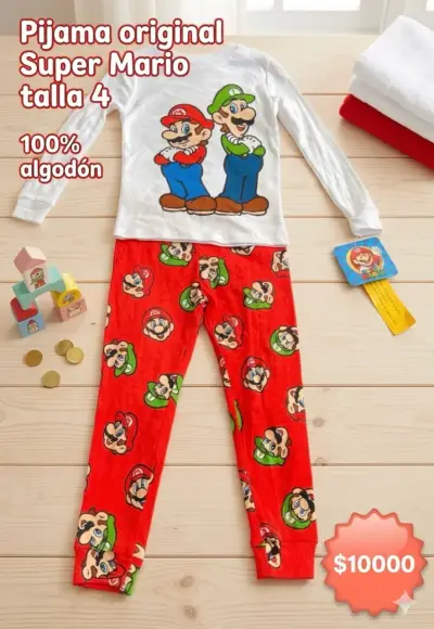 Pijama Super Mario para niños - miniatura 2