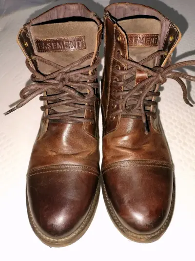 Botas de 100% cuero marrón Basement - miniatura 1