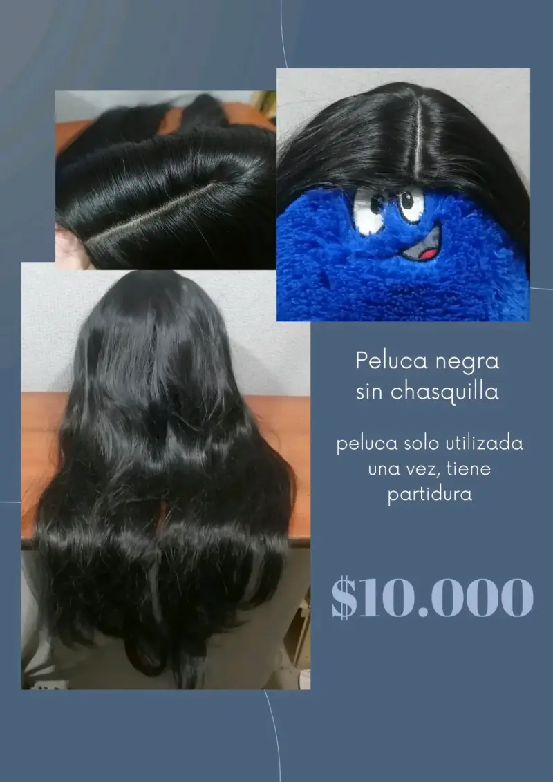 Peluca negra sin chasquilla