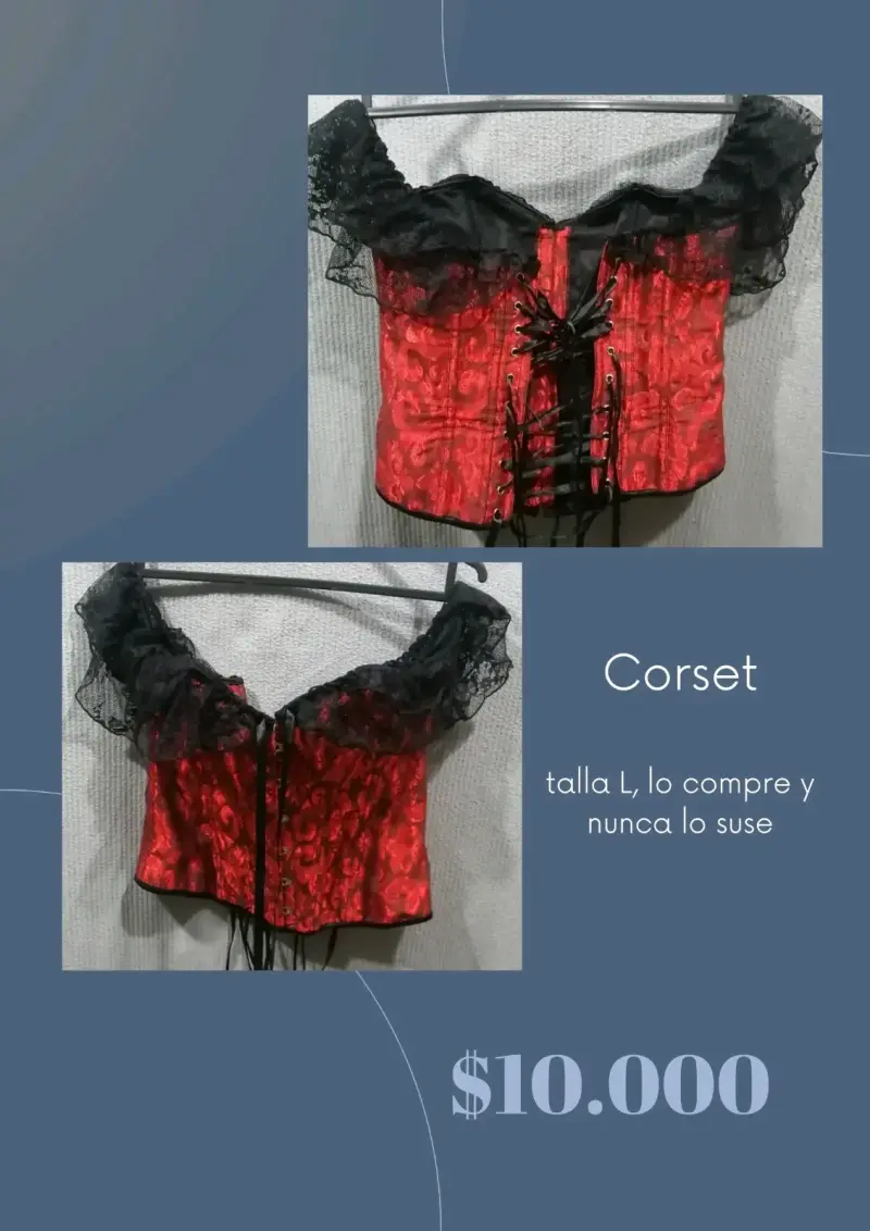 Corset rojo con encaje negro
