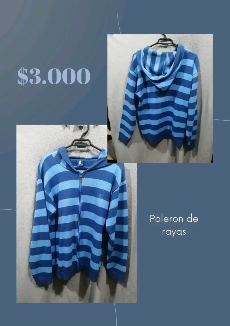 Polerón de rayas azul