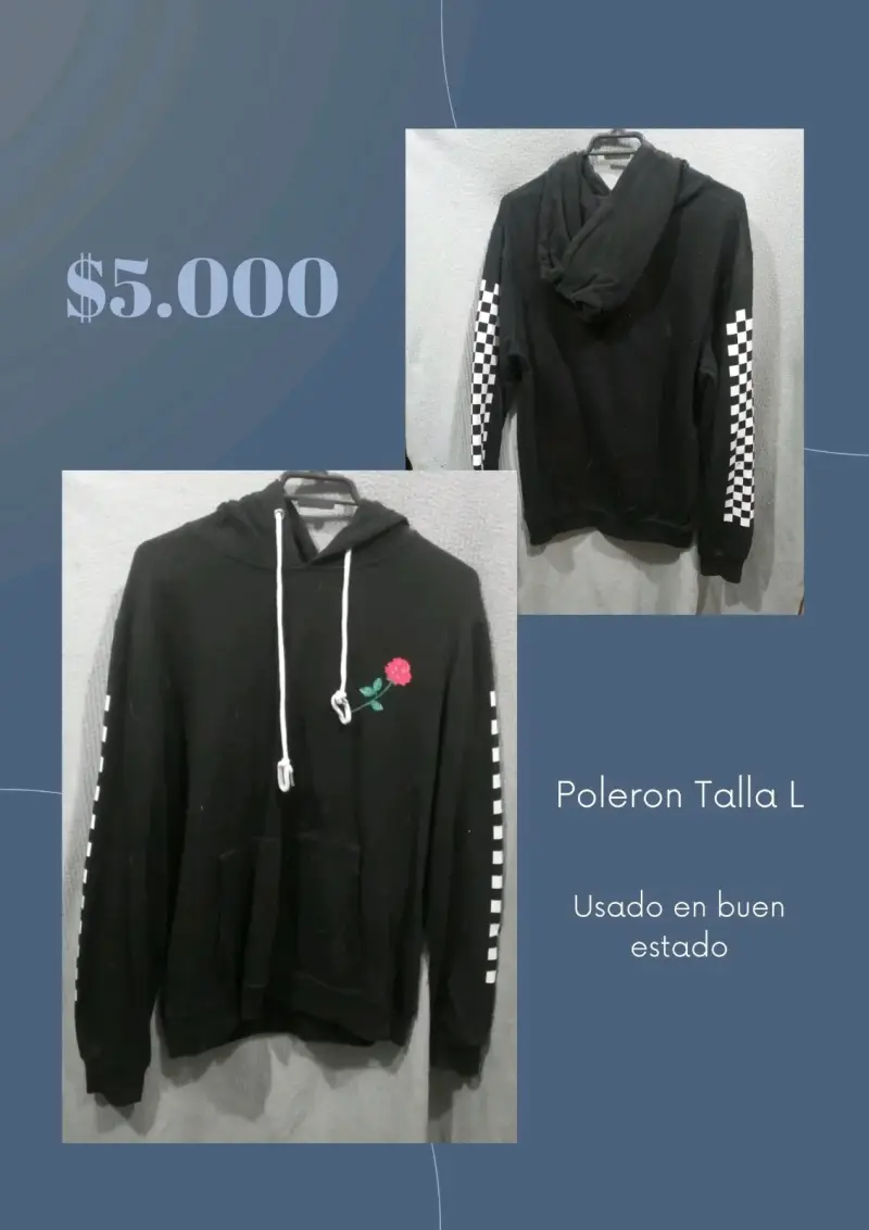 Polerón negro con diseño floral