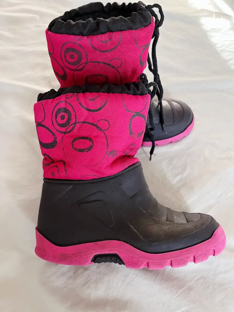 Botas de nieve infantiles rosadas - 1