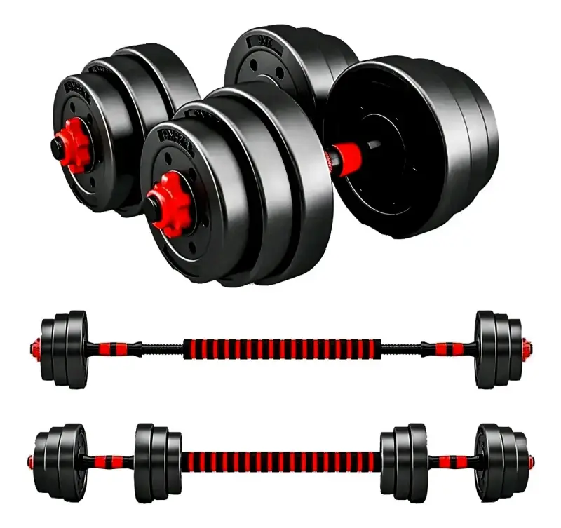 Mancuerna ajustable negra y roja 30Kg - 6