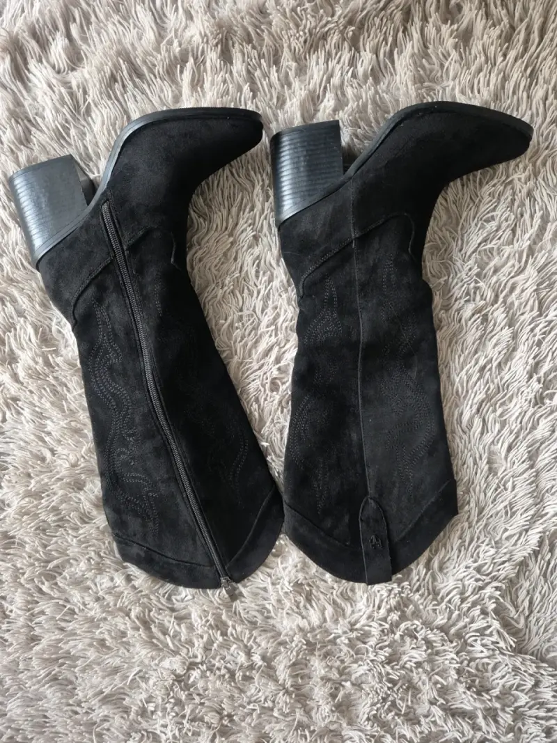 Botas Texanas Gotta num 35 (23cm) negras de gamuza - 2