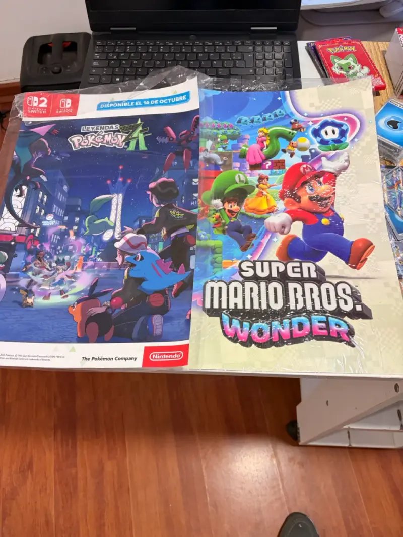 Afiches Pokémon y Mario Bros Switch