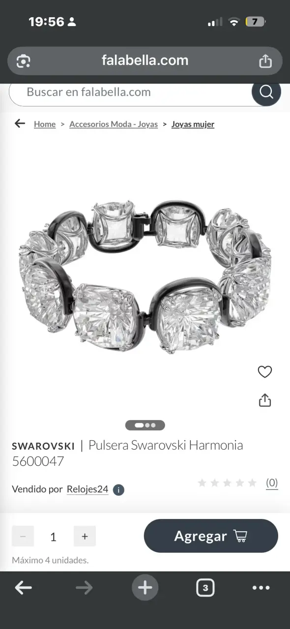 Pulsera Swarovski negra y cristal - 4