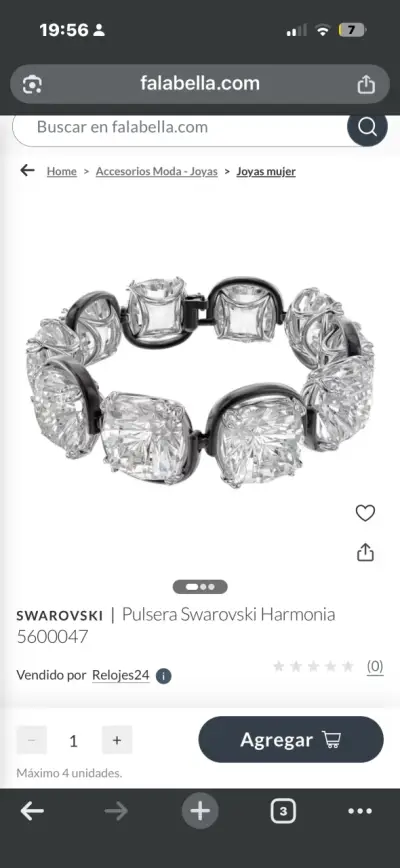 Pulsera Swarovski negra y cristal - miniatura 4
