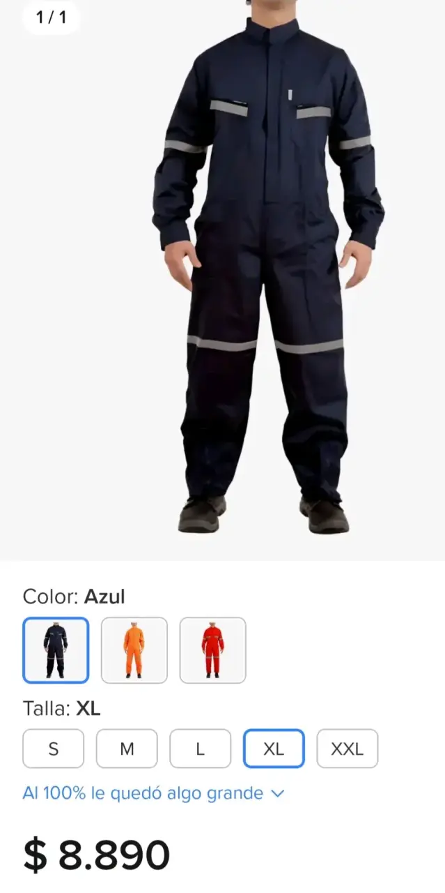 Overall azul reflectante