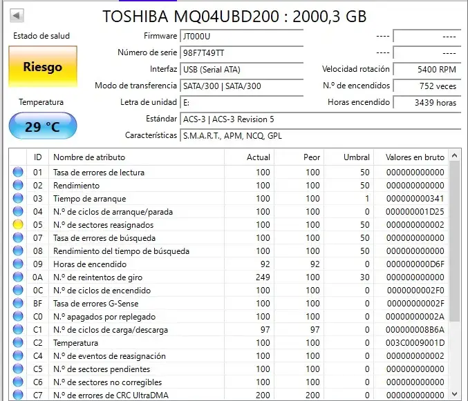 Disco Duro Externo Toshiba 2TB - 3