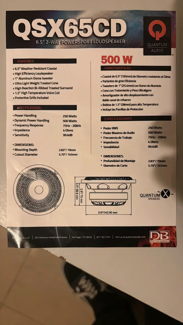 Parlantes 6.5'' 500W nuevos - 4