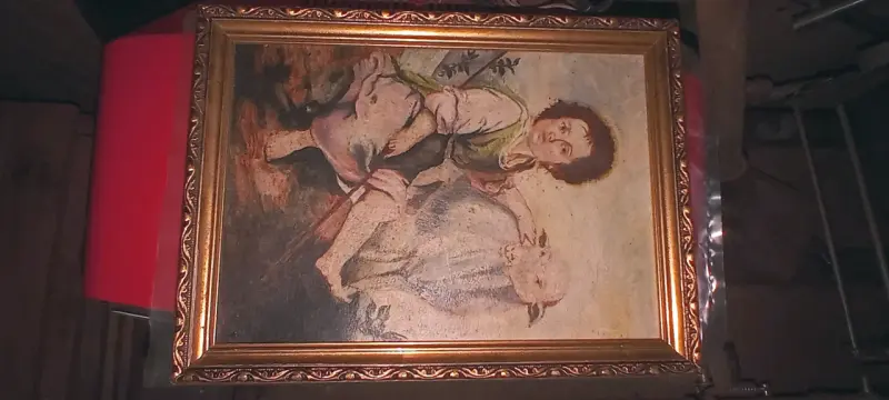 Cuadro antiguo con marco dorado