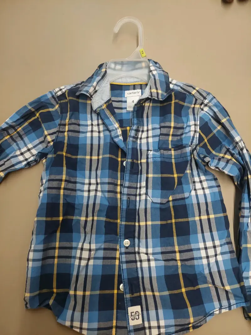 Camisa de niño a cuadros azul