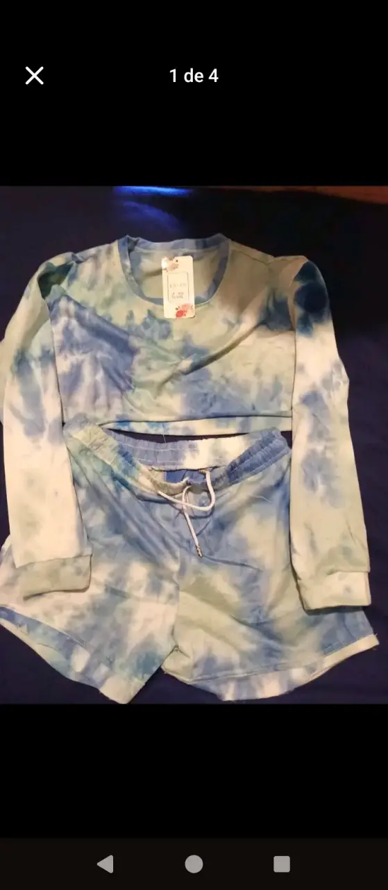 Conjunto tie-dye azul y blanco - 1