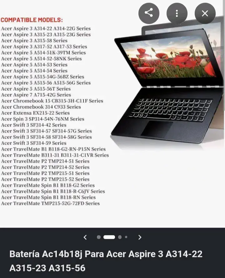 Batería Acer AC14B8J - 3